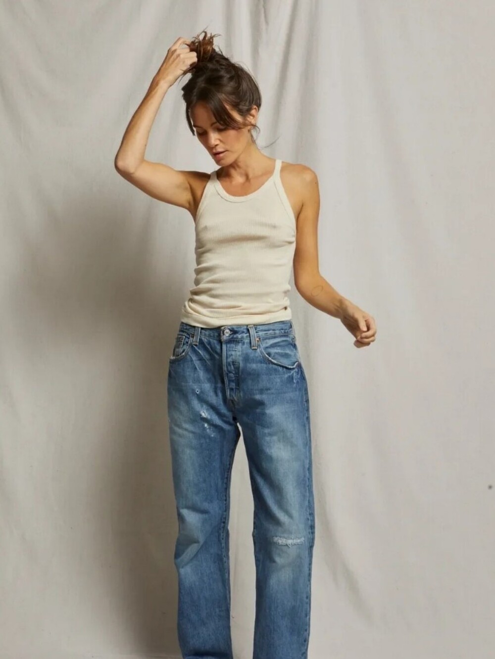 perfectwhitetee annie long
recycled cotton rib tank top - Sugar